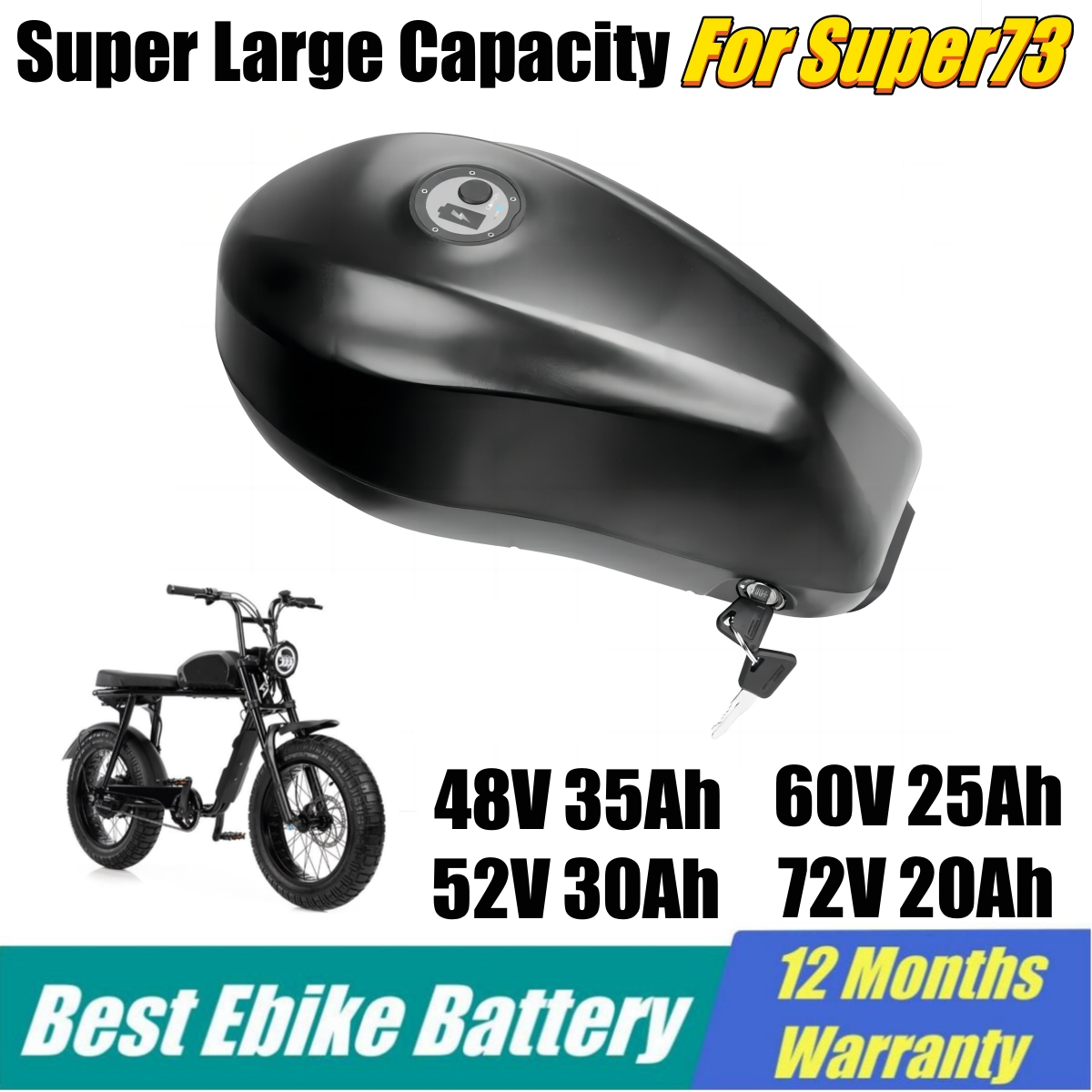 60V 30Ah 21700 Battery Pack - Batteria di ricambio Super73 Ebike 21700
