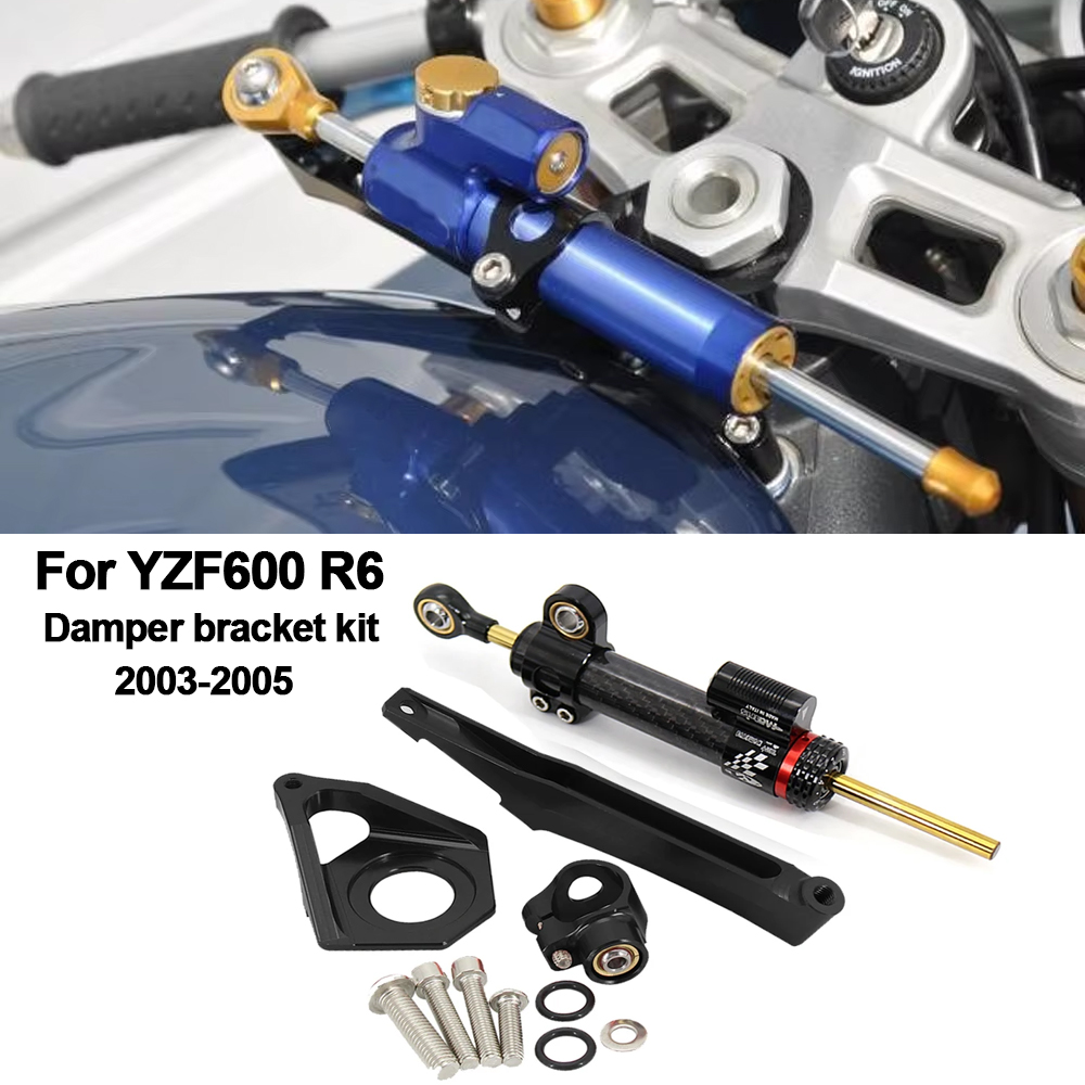 Steering Damper Stabilizer Kit Cnc - Per YAMAHA YZF600 R6 2003-2005 Accessori