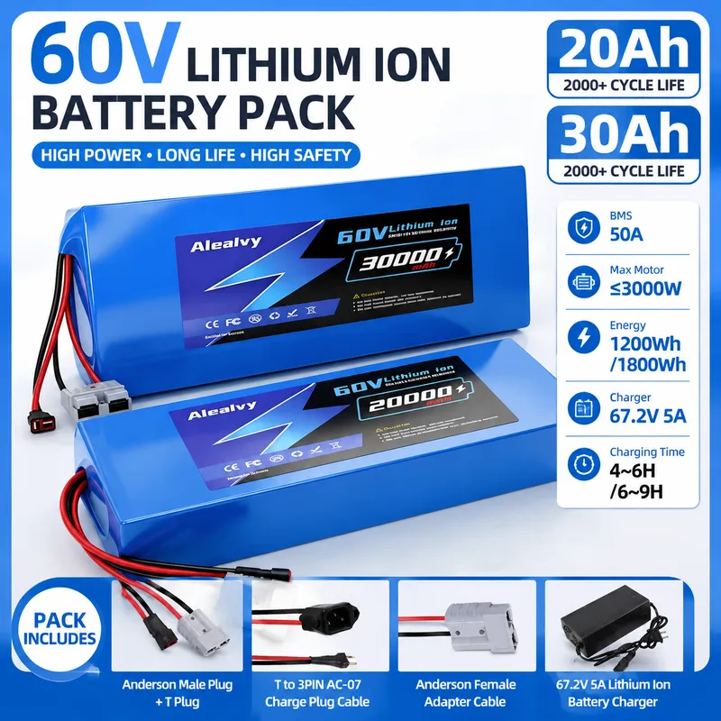 Batteria al litio Aleaivy 60V  - 60V 30Ah 21700 Battery Pack recensione e prezzo