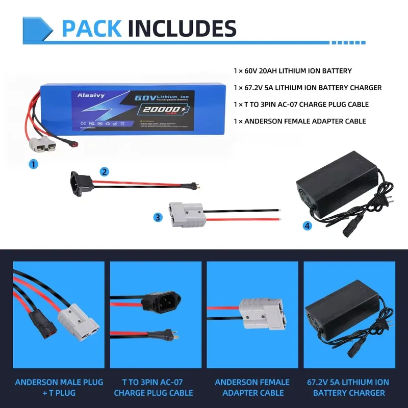 Batteria al litio Aleaivy 60V  - 60V 30Ah 21700 Battery Pack recensione e prezzo